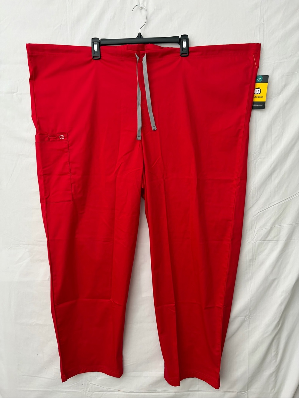 WonderWink Red Cargo Scrub Pants 3XL NWT Unisex Drawstring Pockets(A737)